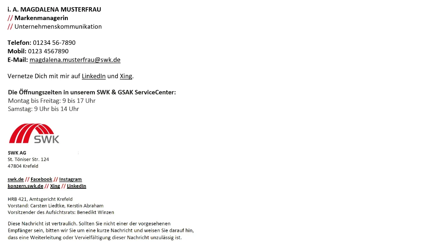 SWK Marke E-Mail Abbinder
