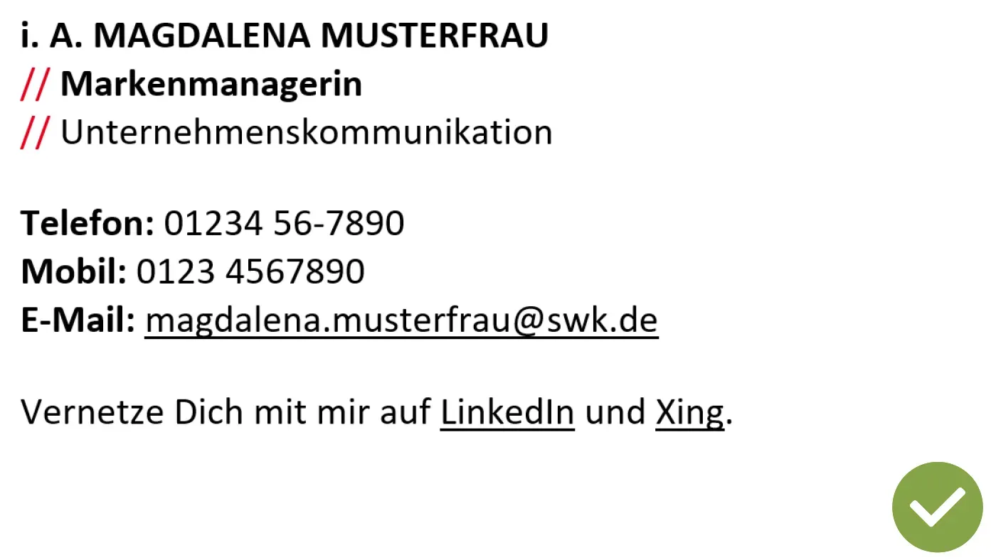SWK Marke E-Mail Abbinder Do & Don't
